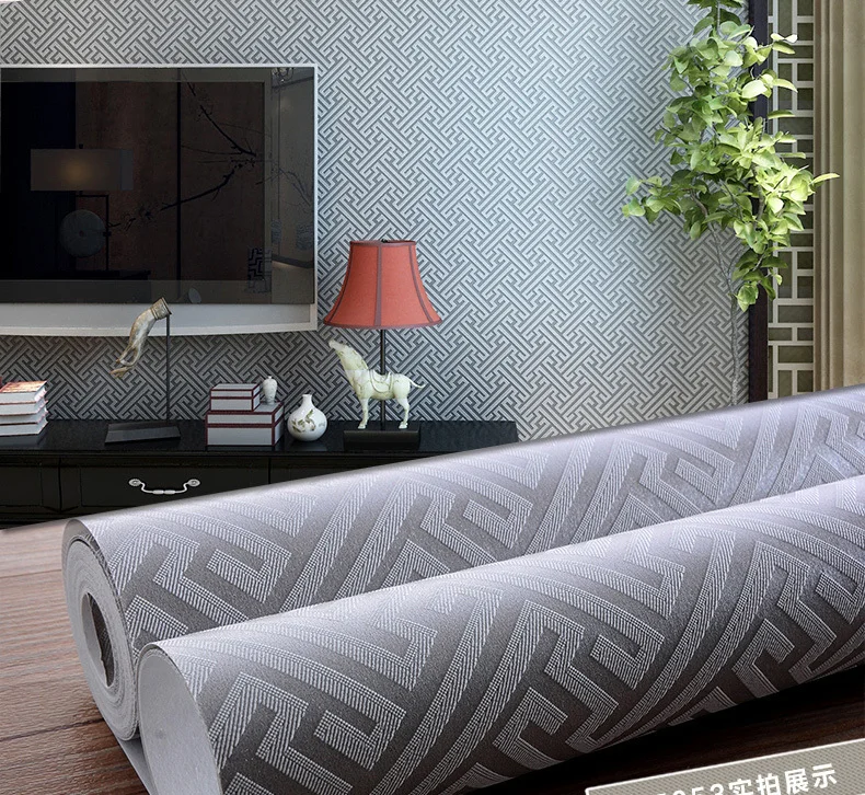 Wallpaper Simple Modern Chinese Non-woven New Wallpaper Tv Backdrop Living Room Study Chinese Style