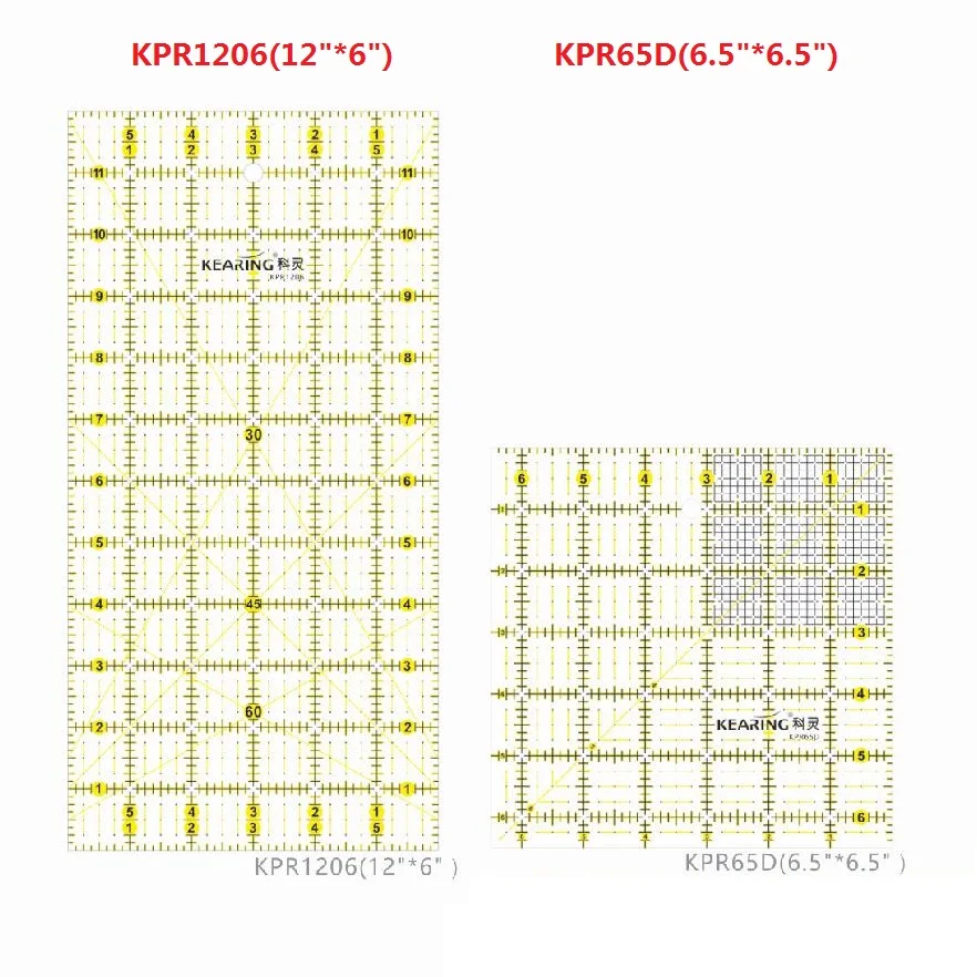 Акриловые Лоскутные и Quiting линейки флуоресцентные желтая Марка линейки британская система английская система дюйм KPR1515 KPR1206 KPR65D