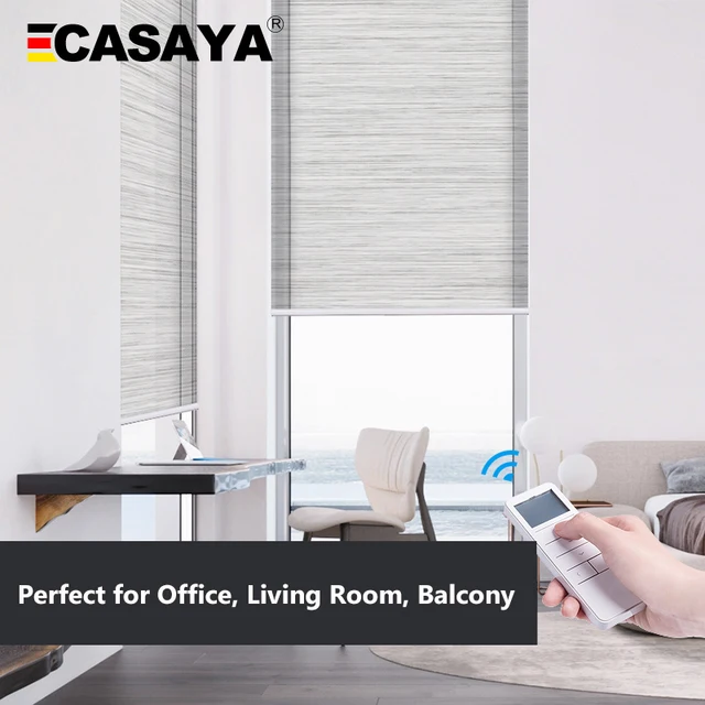 Electric Sunscreen Roller Shutter Shade Office Balcony Blinds Electric Sunscreen Roller Shutter Shade Office Balcony Blinds Curtain Automatical Lifting Remote Control