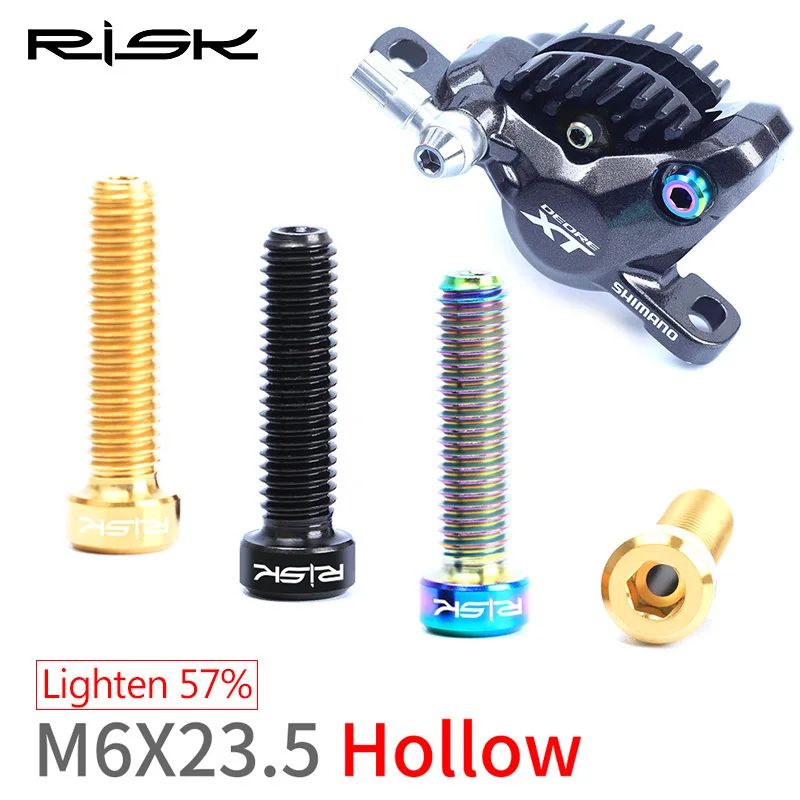 2pcs M6x23.5mm Bicycle Hydraulic Disc Brake Bolts Titanium Alloy Master