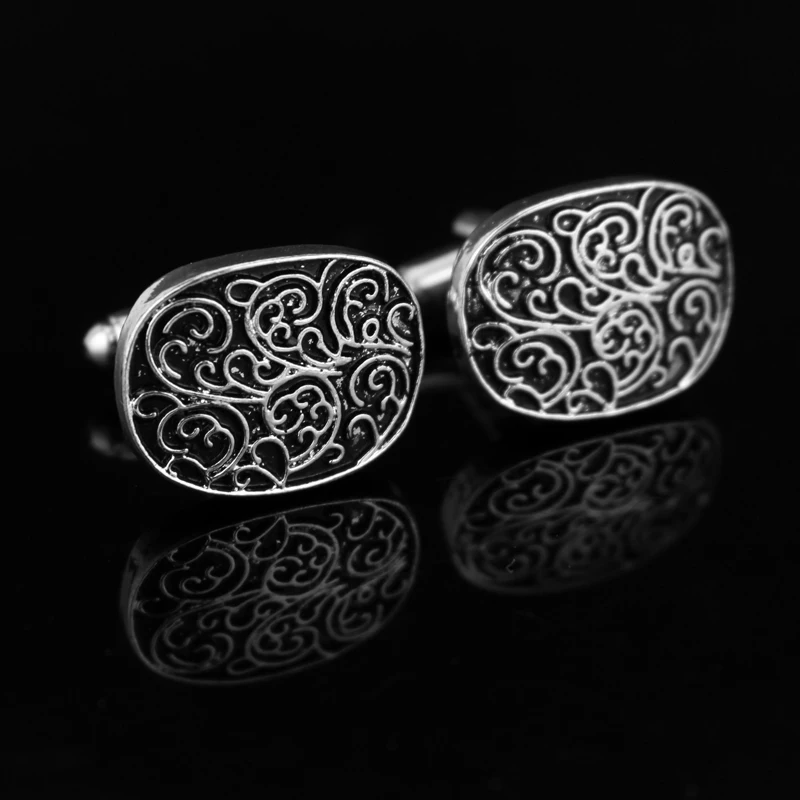 

dongsheng Gentlemen Vintage Luxurious Cufflinks Retro Flower Pattern Design Cuff Buttons Metal Cuff Link pins for Men's shirt-40