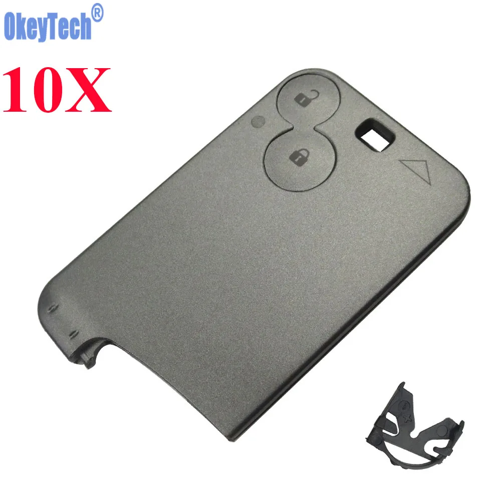 OkeyTech 10PCS LOT 2 Button Remote Smart Key Card Shell Case Fob For Renault Laguna Espace Auto Replacement Key Cover