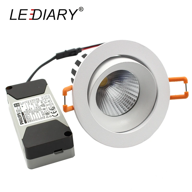 

LEDIARY 75mm Cut Hole LED Spot Downlights Round Ceiling Recessed Lamp Angle Adjustable 220V CE Driver 5W/10W/15W Light Source