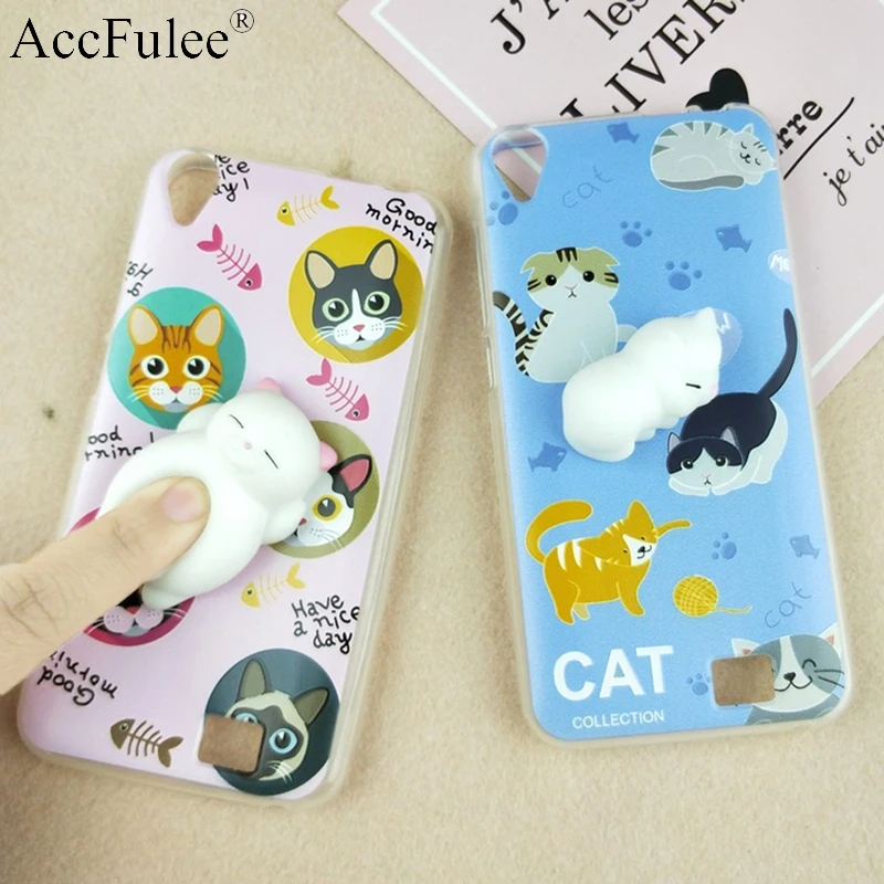 

For Homtom HT16 Squishy Funny Cat Case For Doogee Homtom HT16 Case 5.0" Cartoon Cute TPU Cover Mobile Phone Bags Cases