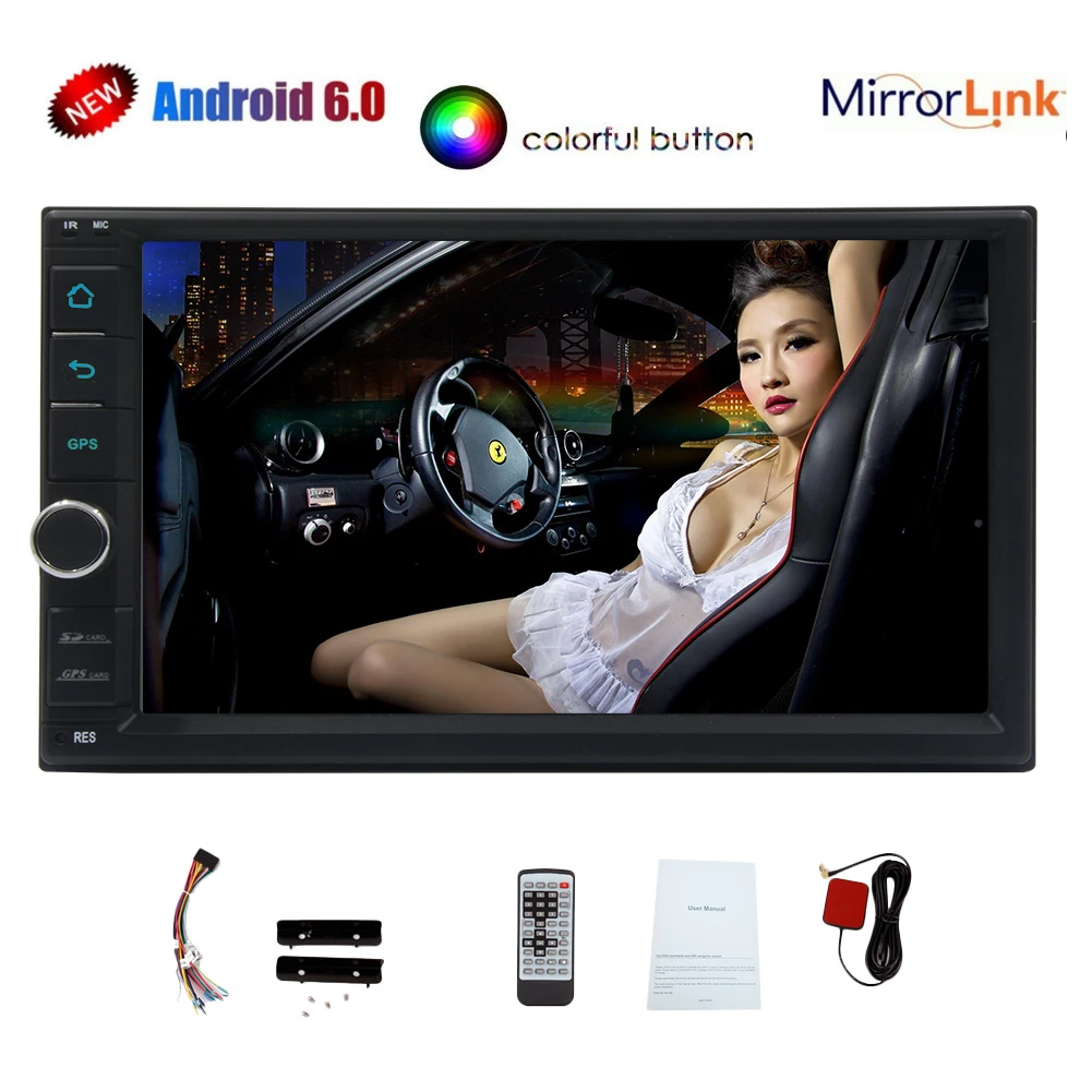 

In Dash Android 6.0 For Universal Double 2Din Car GPS Navigation Auto Stereo Radio 6.2" Car Audio DVD Player Bluetooth obd2 USB