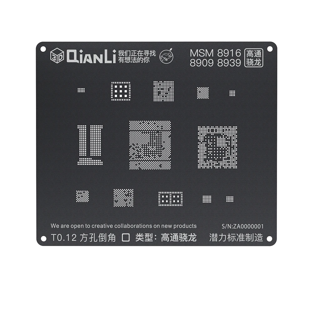 

Qianli 3D Positioning Black Reballing Stencil for Android Mobile Phone Repairing for EMMC DDR MTK 6582 MSM8917 8916 8937 8953