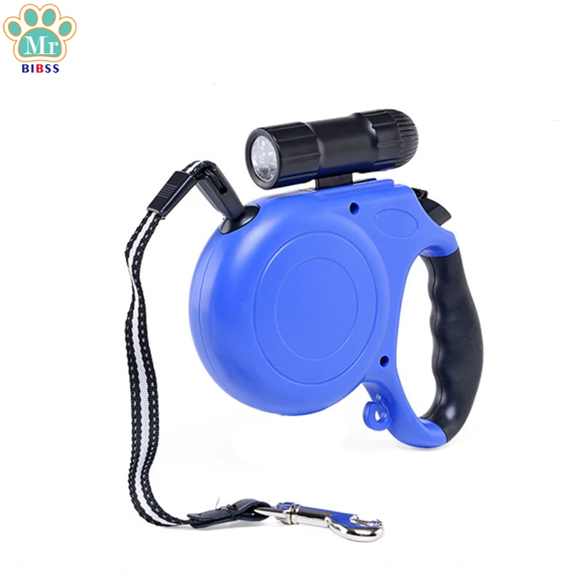 5M LED flashlight Dog Leashes Automatic light Retractable Pet leash