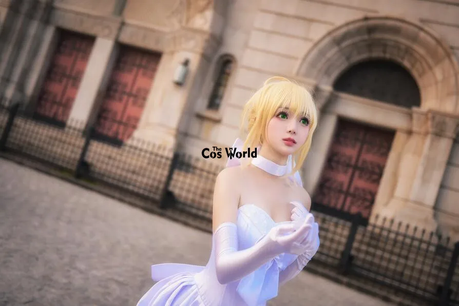 Fate Zero TYPE Moon Saber Arturia Pendragon свадебное платье на 10 лет Униформа костюм аниме костюмы