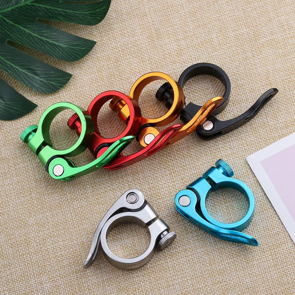 

31.8mm Aluminum Alloy MTB Road Bike Seatposts Clamp Saddle Fixed Cycling Spare Element Quick Release Cycling Clip Bicycle Parts