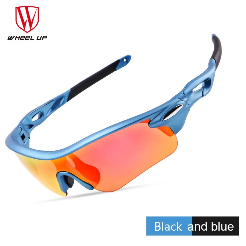 Black and Blue Колеса до HD поляризованные велосипедные очки покрытие наружные спортивные очки водонепроницаемые UV400 3 цвета для езды на велосипеде - Цвет: Black and Blue