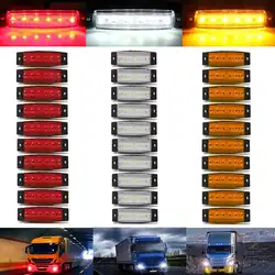 Супер яркий 30 шт. 3 Цвета DC12V 6LED грузовик Прицепы боковой зазор маркером световой индикатор лампы Набор белый/ красный/желтый