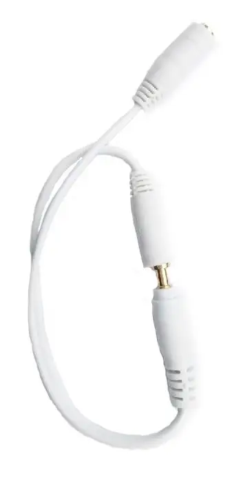 100pcs lot black white 3 5mm 1 in 2 couples audio line Earbud Headset Headphone Earphone Splitter For Tablet Phone MP3 MP4