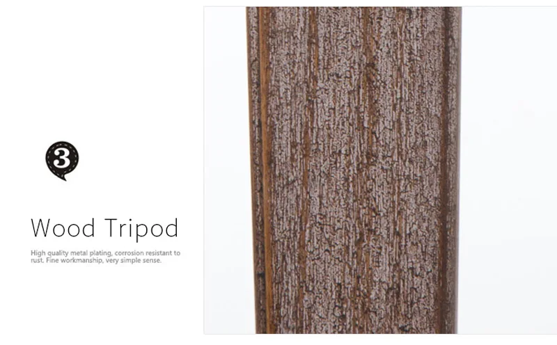Horsten European Vintage Retro Wood Tripod Table Lamp Spotlight Lamps Photography Desk Lights Stand Creative Living Room 220V (14)