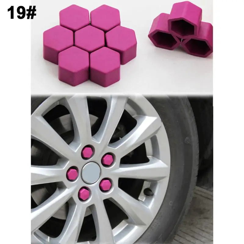 Purple 19 inches 20 шт. 19 мм 21 мм черная крышка колеса автомобиля s болты Чехлы гайки силиконовые авто колеса защиты ступицы винт крышка Стайлинг анти покрытие ржавчины - Цвет: Purple 19 inches
