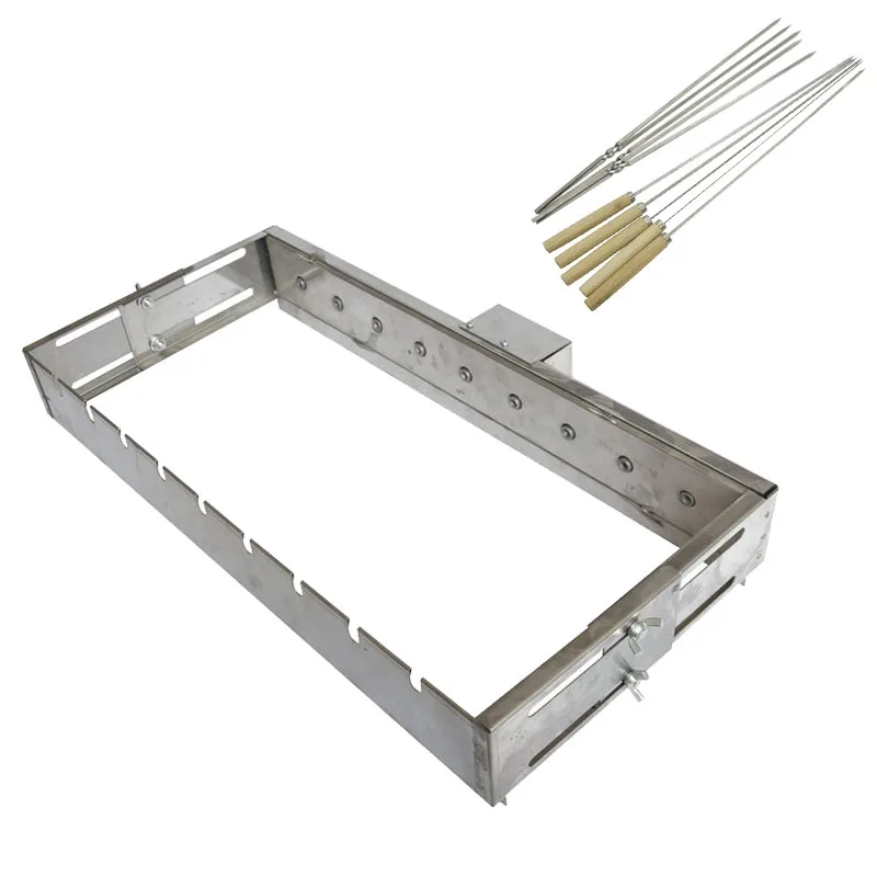 

Not limited to roasting needles Automatically flipping the shelf Adjusting the width Barbecue Grill Rolling skewers tools 5V