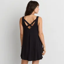Plus Size S-5XL 6XL 2017 Summer Casual Loose Solid Sleeveless Hollow Out V-Neck Women Tank Tops Soft A-Line Short Mini Dress