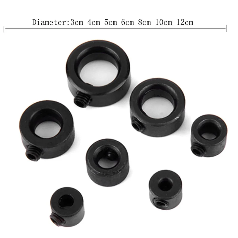 DWZ 7pcs 3/4/5/6/8/10/12mm Drill Bit Depth Stop Collars Ring Dowels+ Hex Wrench Set