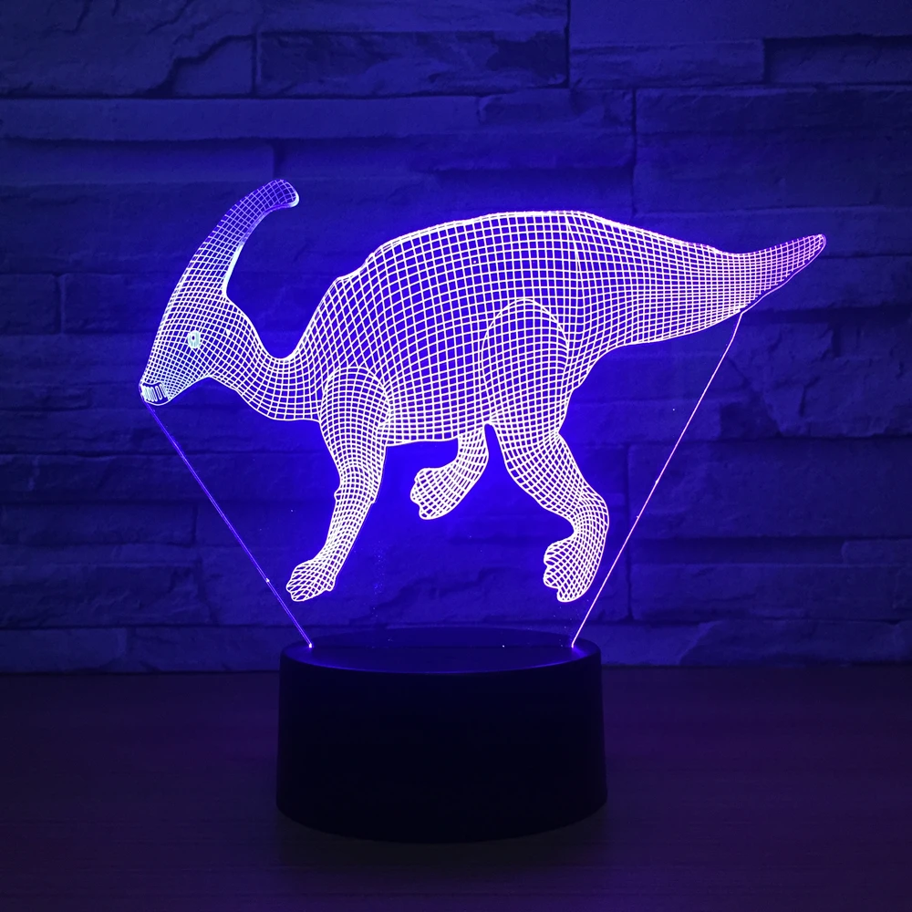 Дропшиппинг Новинка акриловая лампа 3D динозавр юркского периода парк Parasaurolophus