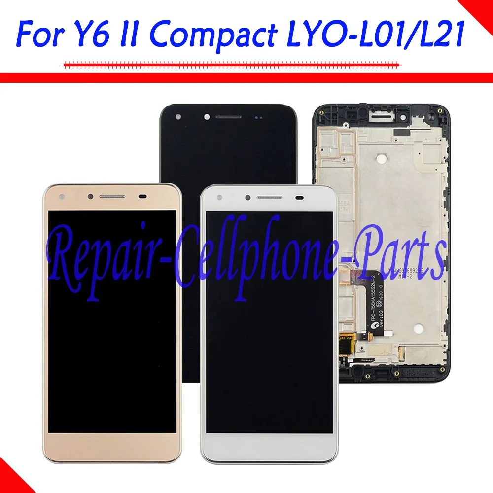 Nero/Bianco/Oro Nuovo Display Lcd Completo + Gruppo Digitalizzatore Touch Screen Con Cornice Per Huawei Y6 Ii Compact Lyo-L01 Lyo-L21