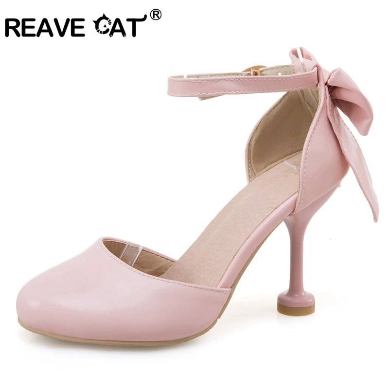 REAVE CAT/обувь с ремешком на щиколотке женские босоножки высоком каблуке Модные