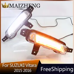 1 комплект для Suzuki Vitara 2015 2016 LED DRL Габаритные огни Daylights Водонепроницаемый сигнала автомобиль-Стайлинг огни с выключите