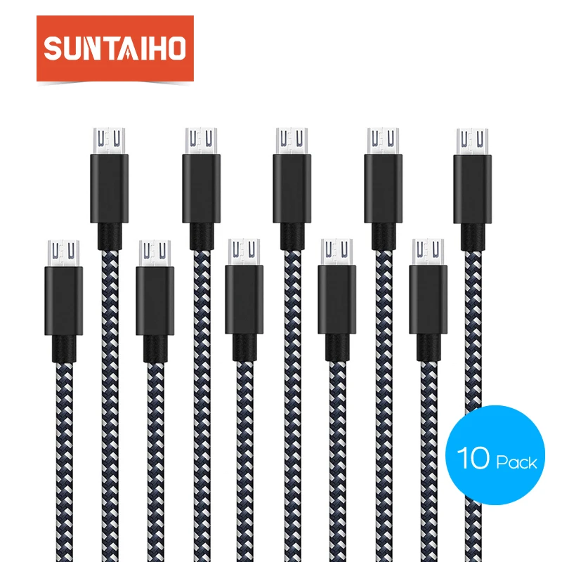 المصغّر usb كابل سريع كابل الشاحن ، Suntaiho 10 حزمة النايلون جديلة كابل يو اس بي بيانات الهاتف المحمول كابل ل سامسونج Xiaomi LG الهاتف المصغّر usb كابل سريع كابل الشاحن ، Suntaiho 10 حزمة النايلون جديلة كابل يو اس بي بيانات الهاتف المحمول كابل ل سامسونج Xiaomi LG الهاتف