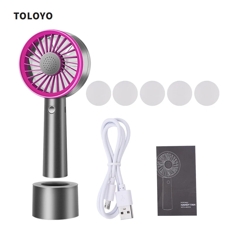

USB Mini Humidifier Cooling Fan 3 Files Speed Aromatherapy Fan Rechargeable Handheld Ventilation Fans 2000mAh Lithium Battery 42
