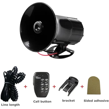 

Police Fire Siren Loud Speaker PA Black Car Warning Horn MIC System 6 Sound Tone 1pc Hot Brand New
