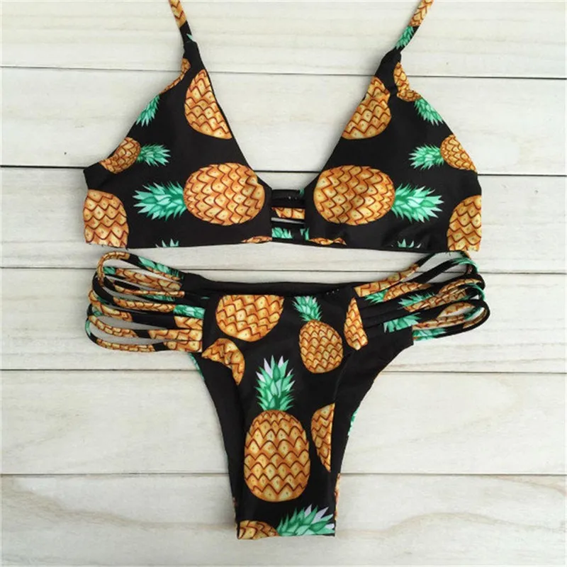 

New Bikinis Women Sexy Bikini 2019 Push Up Print Solid Halter Brazilian Biquini Retro Swimwear Slim Print Swimsuit Bathing Suit