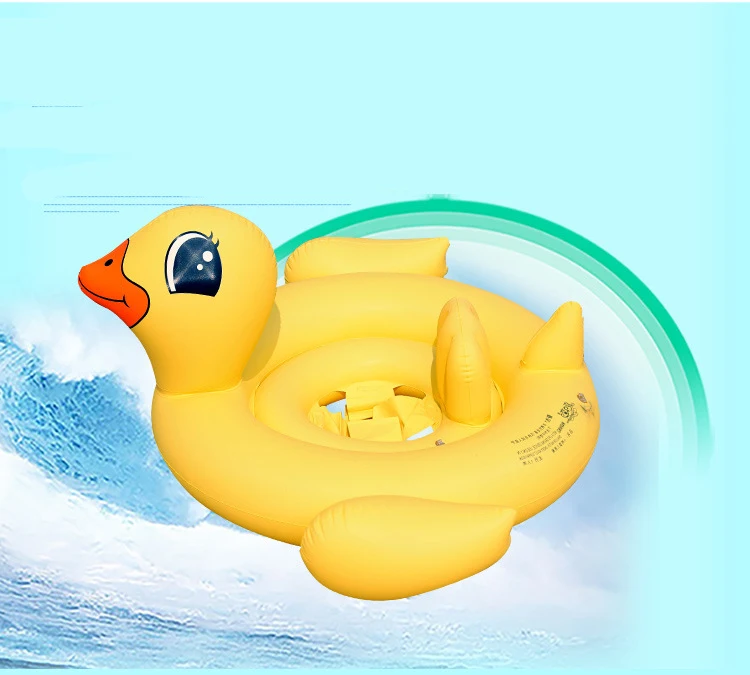 Надувной фламинго круг воздушный матрас для Плавания Надувной лебедь для бассейна спасательный круг для плавания с сидением лодка плот летний водный игровой бассейн игрушки - Цвет: Yellow Duck