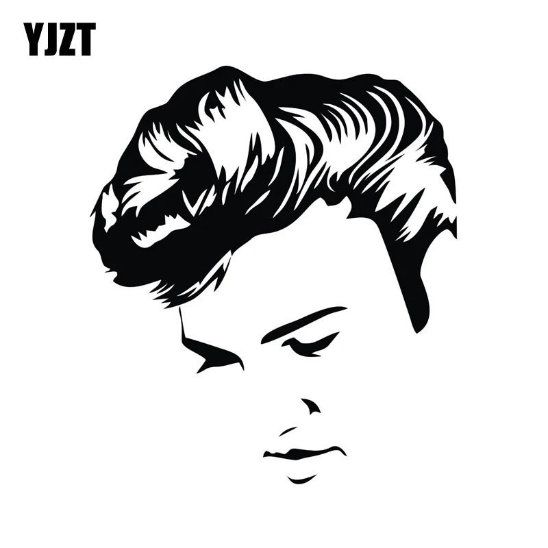 

YJZT 11.9CM*13.5CM ELVIS PRESLEY VINYL DECAL CAR STICKER Black/Silver C3-0017