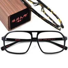 Продукты квадратные ацетатные большие оправы для очков деревянные винтажные женские и мужские Оптические очки прозрачные линзы черные янтарные деревянные очки