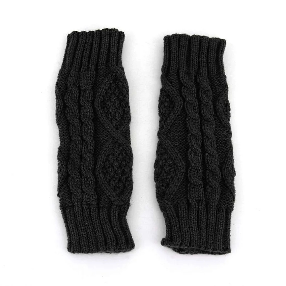 New 6 Colors Winter Unisex Men And Women Arm Warmer Elbow Long Fingerless Mitten Knitted Soft Gloves 2016 Hot Sale