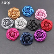 SUQI амулет брошь булавки для женщин блестящая пудра искусственная кожа PU корейский лацкан заколки для платья Ювелирные изделия Броши с розами