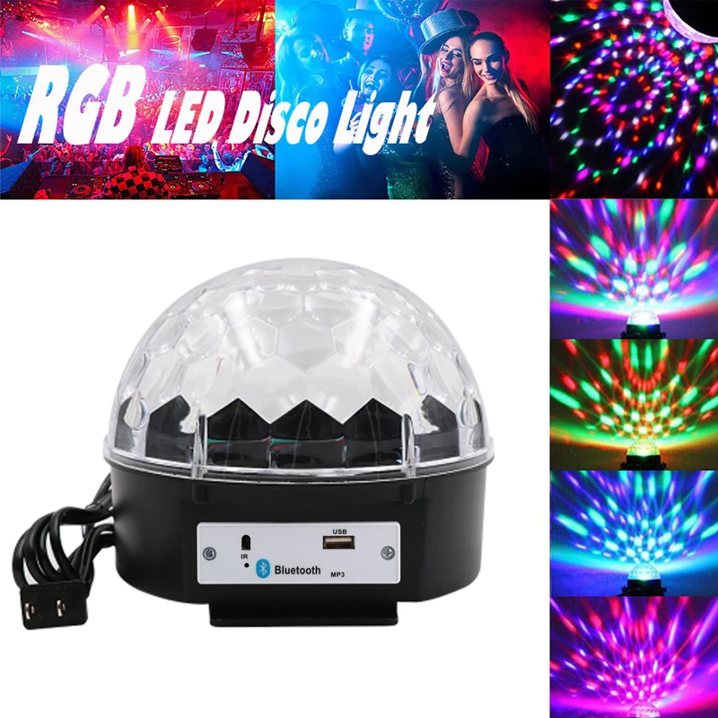 Светодиодный свет этапа светодиодное музыкальное освещение Красочные кристалл магический шар света Bluetooth 4,0 Disco сторонний проектор KTV