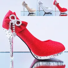 2015 Butterfly Knot Diamond Women Bridal Shoes High Heels Royal Stiletto Golden Shoes Wedding Shoes For