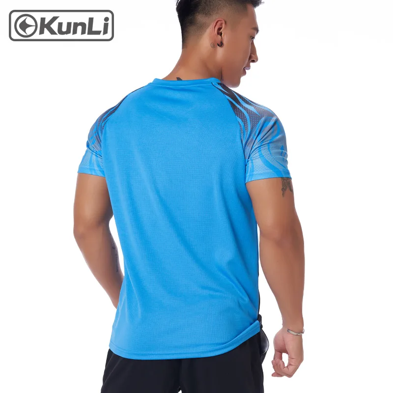 Kunli short tennis shirt men outdoor sports badminton clothing running clothing T-shirt basketball Volleyball shirt