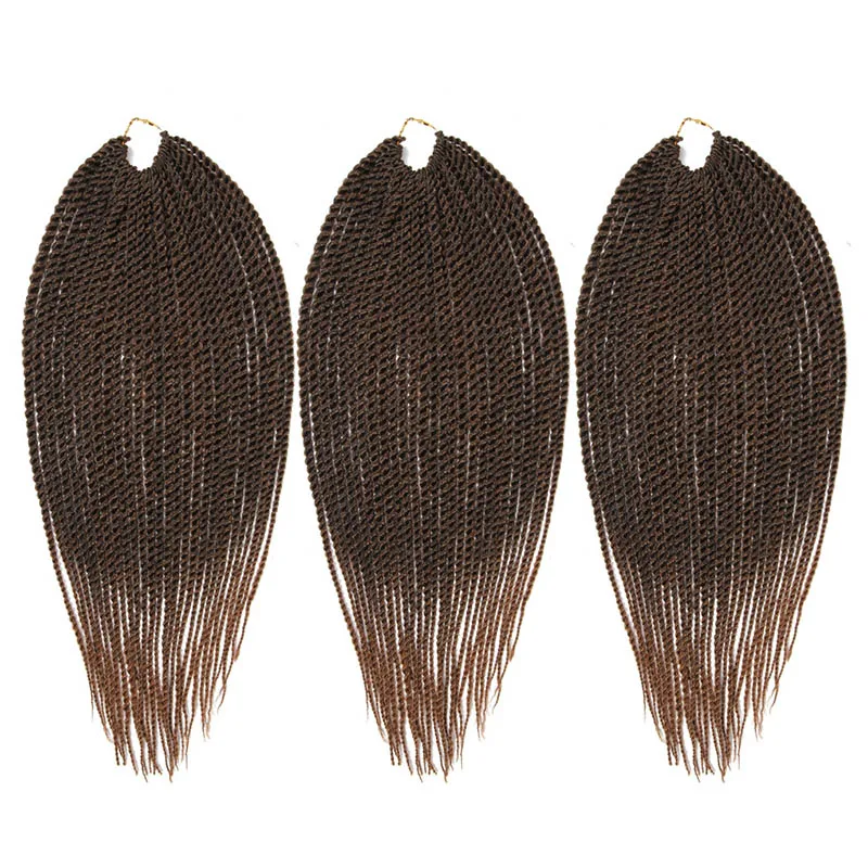 X-TRESS синтетические Сенегальские накрученные волосы 3 шт./упак. 18 20 22 дюймов термостойкие Омбре плетеные волосы для наращивания 81 прядь крючком косы - Цвет: P4/30