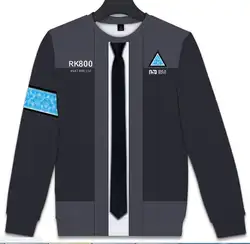 Детройт: стать человеком Косплэй костюм Коннор RK800 футболка Кара AX400 игры хлопок 3D с принтом футболка с длинными рукавами футболка