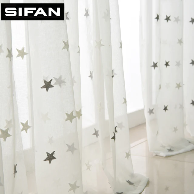 Best Offers Gray/Blue Stars Embroidered Voile Curtains for Living Room the Bedroom Sheer Curtains Tulle Window Curtains Fabric Drapes Best Offers Gray/Blue Stars Embroidered Voile Curtains for Living Room the Bedroom Sheer Curtains Tulle Window Curtains Fabric Drapes