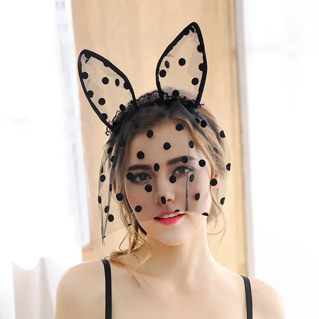 nightclub women hair bands lace rabbit bunny ears veil black eye mask halloween party catwoman headwear - Black Eye Mask Halloween nightclub women hair bands lace rabbit bunny ears veil black eye mask halloween party catwoman headwear - Black Eye Mask Halloween