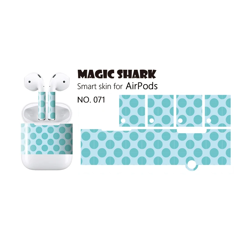 Magic Shark 3 м Прохладный Красочные серии 2.5d Sterero плёнки для Apple Airpod стикеры Чехол чехол от пыли - Цвет: 071