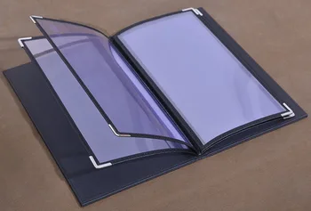 

Small quality PU leather cover menu folder