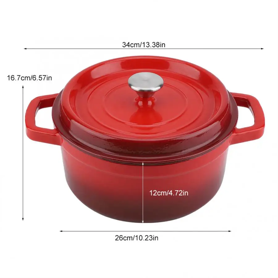 Enameled Non-stick Cast Iron Cookware Oven Pot with Dual Handles Kitchen Tool