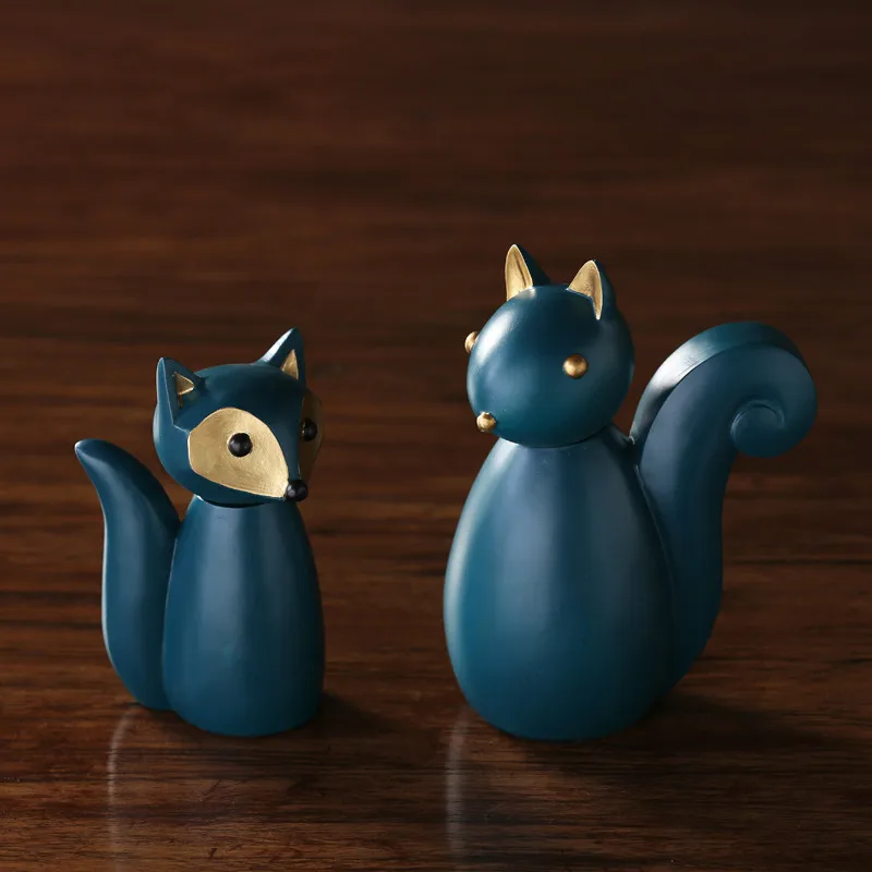 الراتنج السنجاب الثعلب الشمال الحديثة الحد الأدنى الحلي ديكور المنزل الأطفال غرفة خزانة المفروشات الهدايا