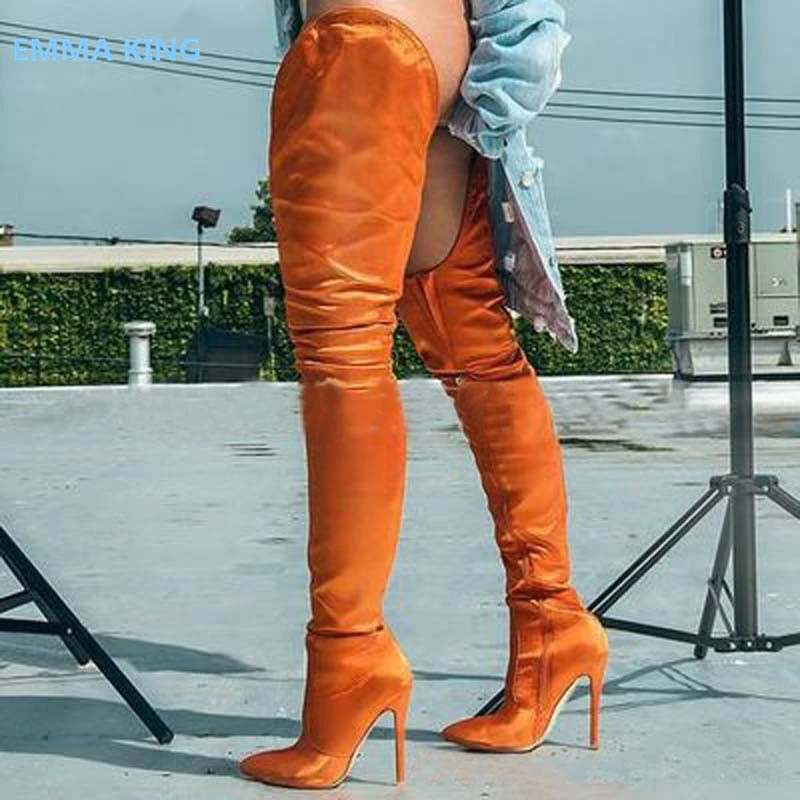 over the knee stiletto heeled boots