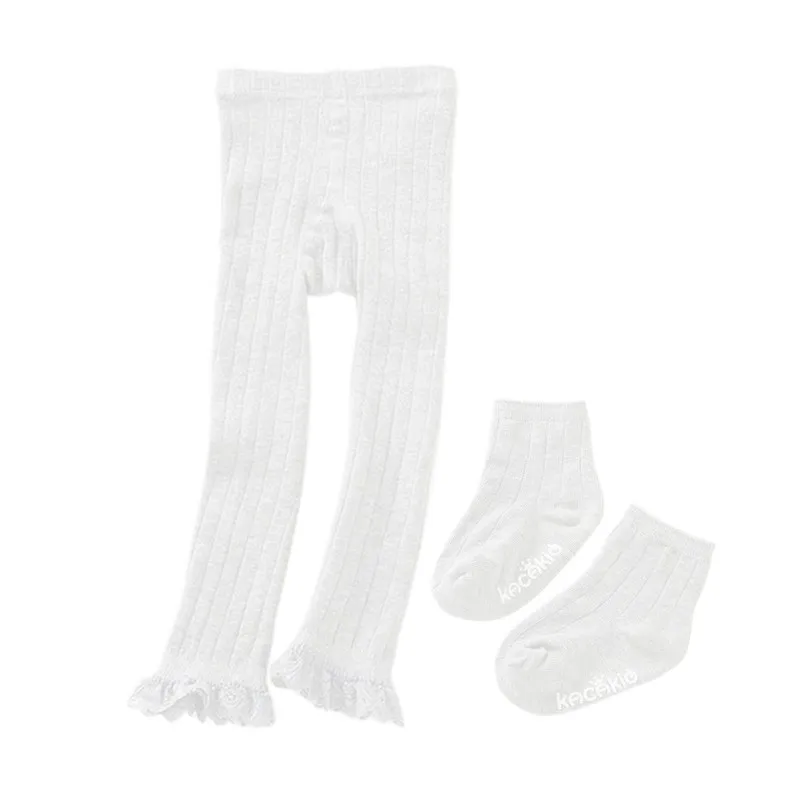 Детские кружевные леггинсы для девочек 2 предмета + шорты Calcetines 4 цвета От 1 до 5 лет