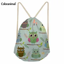 Coloranimal повседневный рюкзак на шнурке с 3D милым мультяшным животным женская обувь для фитнеса и йоги упаковка для хранения рюкзак с совой для девочки-подростка
