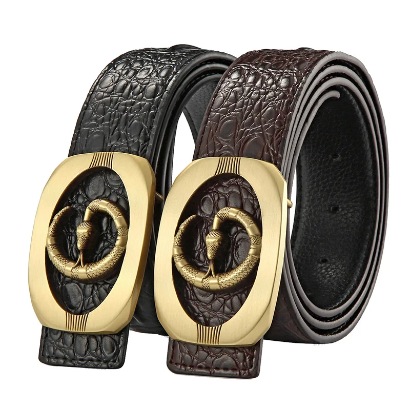 

2019 Fashion Men Belt Solid Copper H Buckle Cowhide Leather Male Genuine Leather Belt Luxury Brand Belt Ceinture H