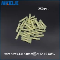 250pcs Insulated Heat Shrink Butt Connectors Wire Electrical Crimp Terminals 12-10AWG Kit